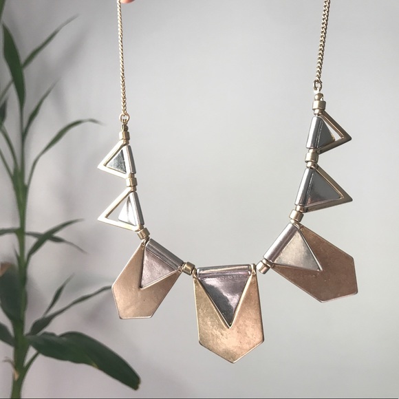 Mod Art Deco Style Bunting Triangles Necklace - Picture 3 of 8
